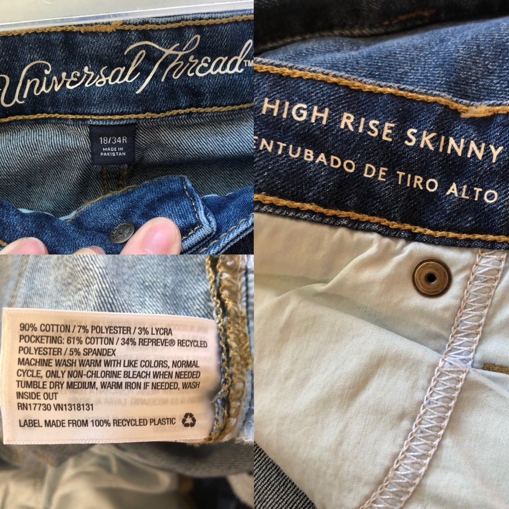 Universal Thread High Rise Skinny Jeans 18/34 R - Picture 2 of 8